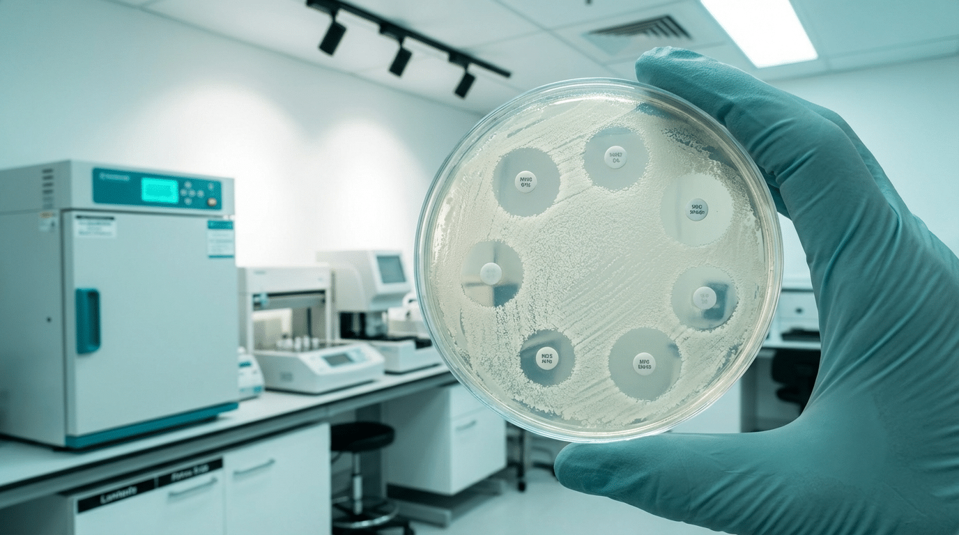 Antimicrobial testing laboratory procedures and equipment